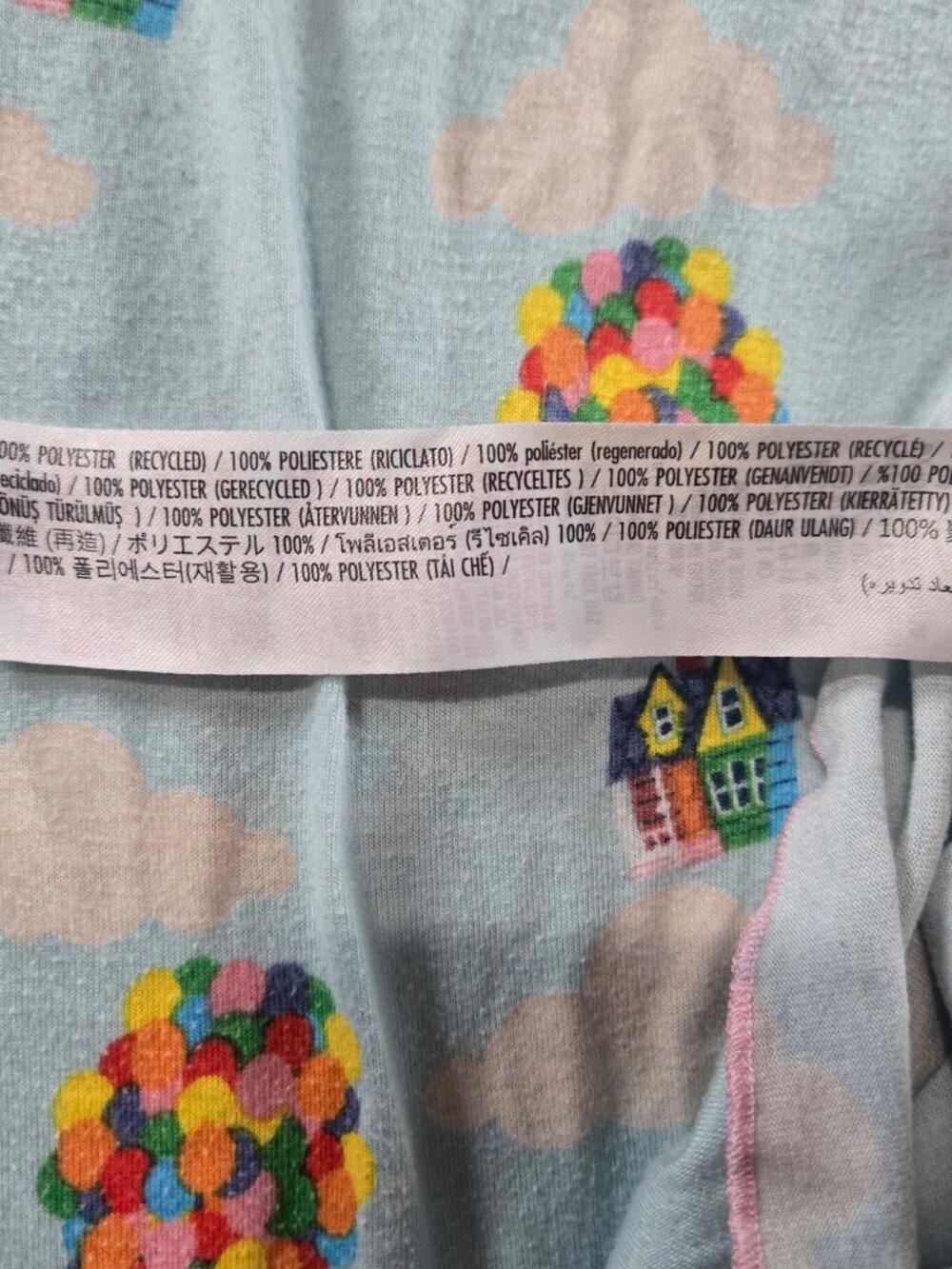 Disney Pixar Up Girls Nightgown Size 7/8 Blue Balloon House Flutter Sleeve Pajam - Picture 3 of 9